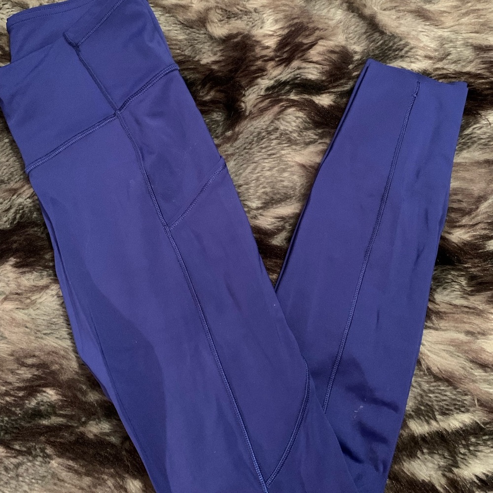 Lululemon Fast & Free HR 25” tight w/ side pockets blue